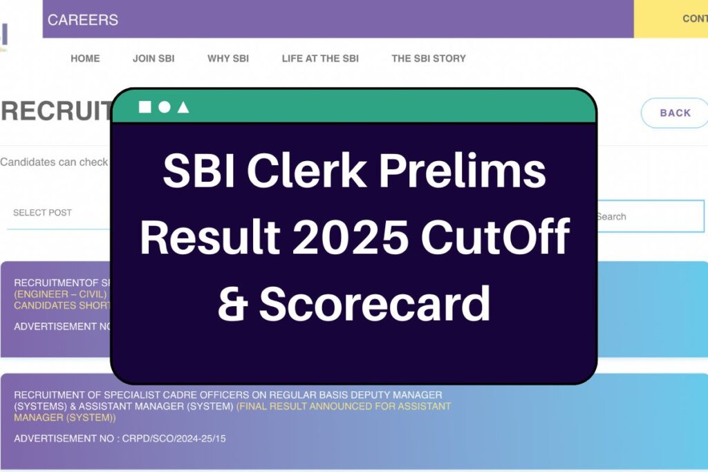SBI Clerk Prelims Result 2025