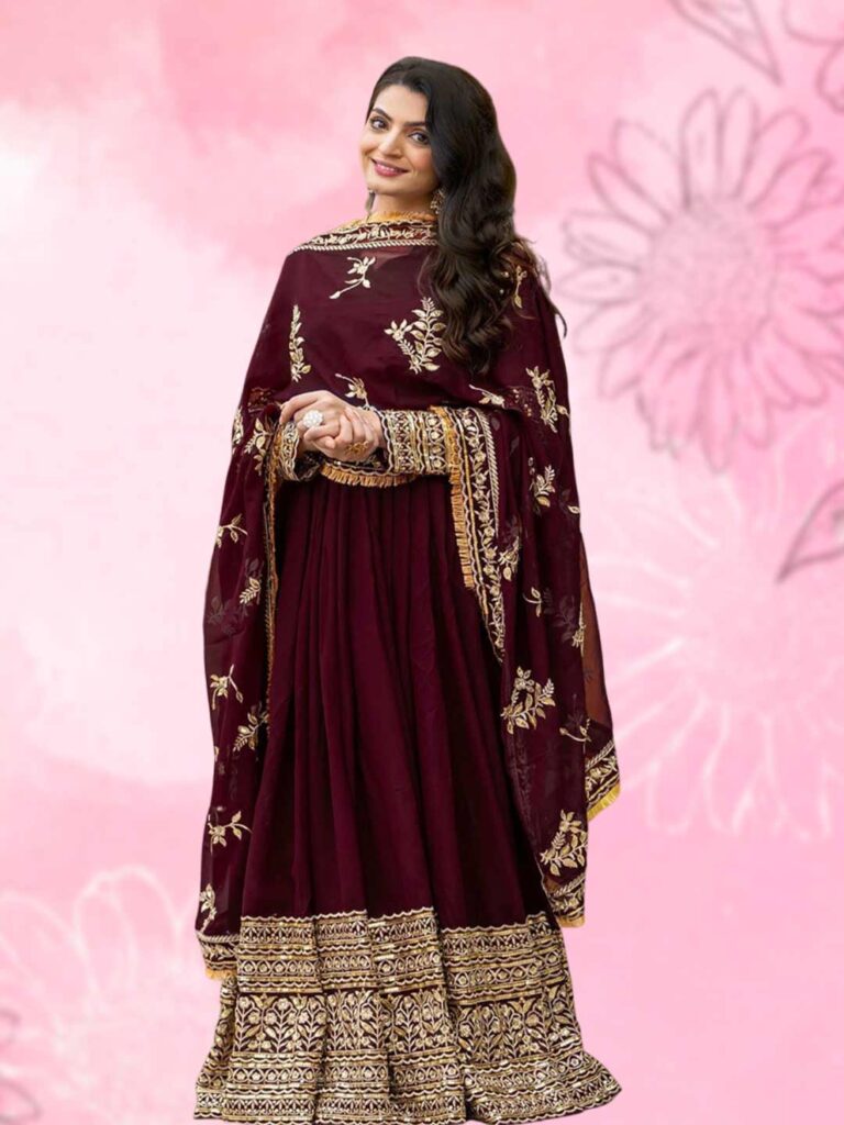 Sequin Anarkali Pakistani Bridal Dress